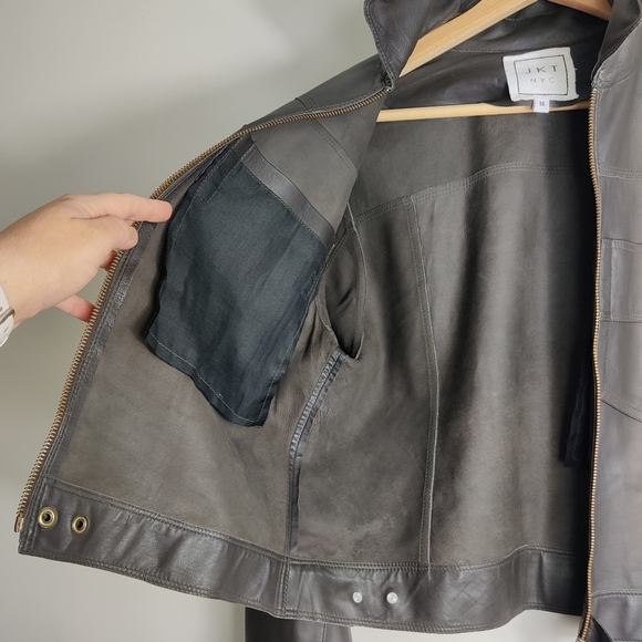 Jakett Women's Hayden Waxed Leather Jacket Dark Brown Medium - Picture 15 of 17